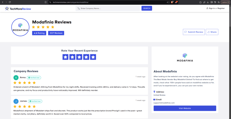 Modafinia Reviews