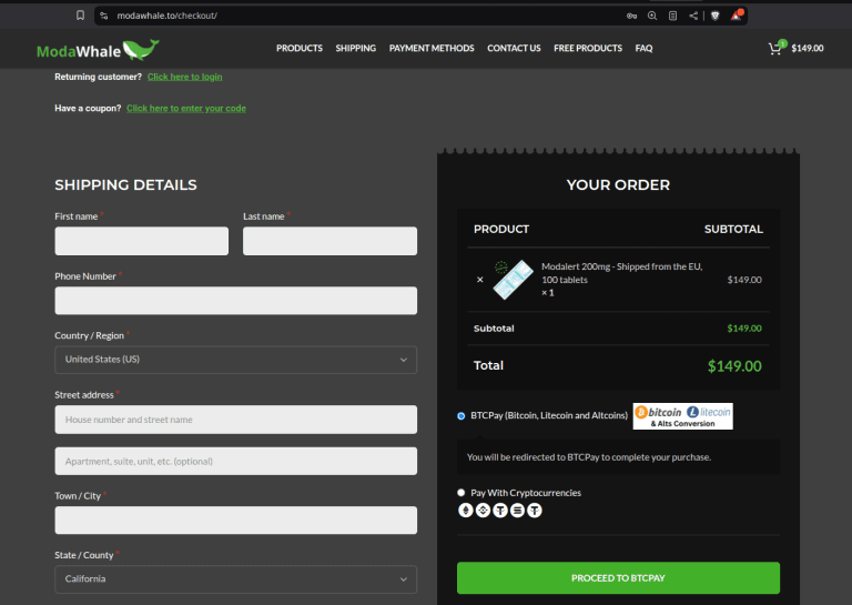 ModaWhale payment options