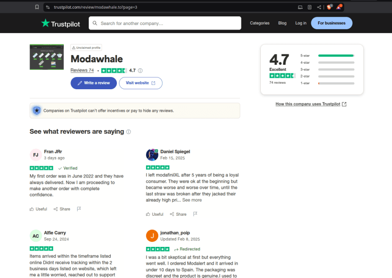 ModaWhale reviews trustpilot