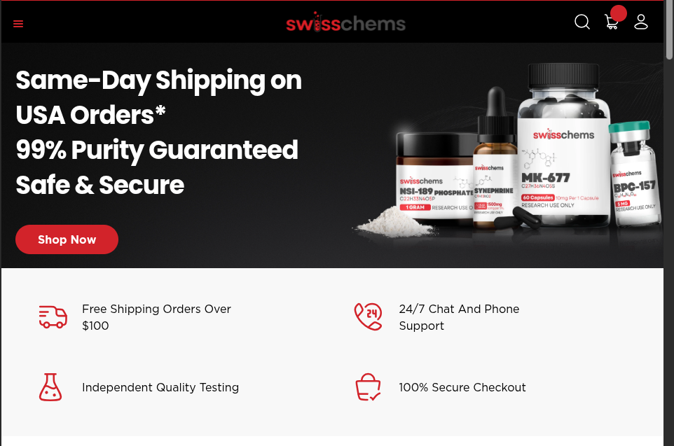 SwissChems product page