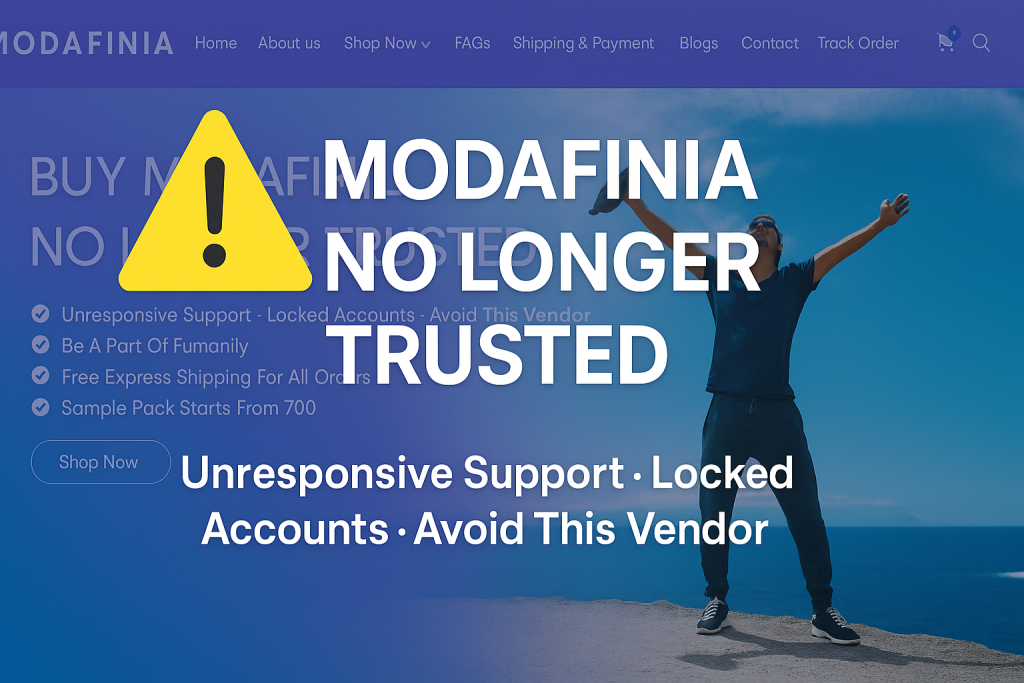 Important modafinia review update. Depicting the problems around the Modafinil vendor, Modafinia in regards to no working email, customer support, and account lockouts.