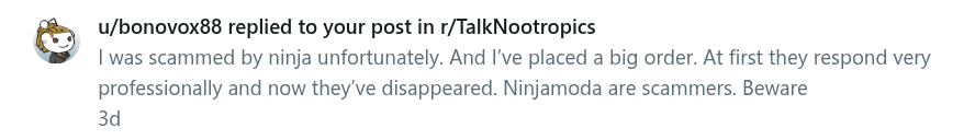 Ninjamoda scam report